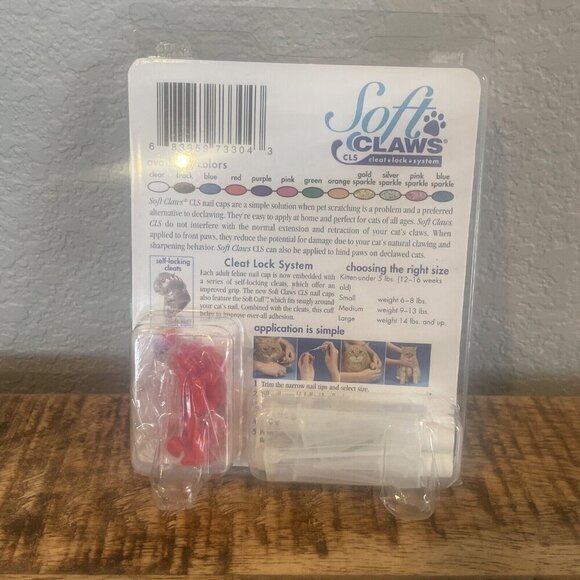 New soft Claws Nail Caps for Cats Medium Red 40 Nail Caps & Adhesive Scratching - Picture 4 of 5